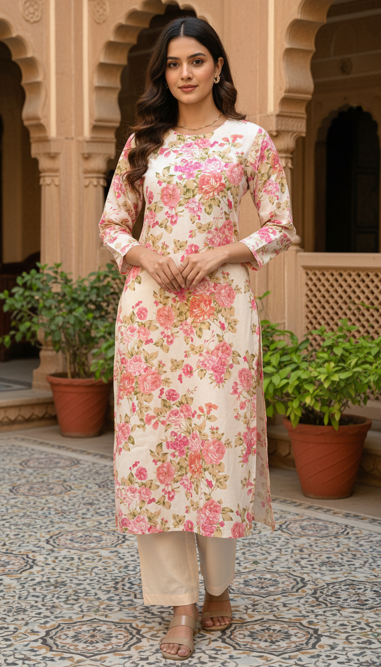 Rayon Collar Neck Coord Set